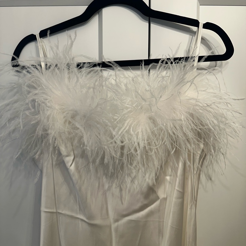 SLEEPER Boheme Slip Dress with Feathers NEW - Picture 14 of 16